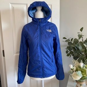 The North Face fleece lined windbreaker jacket, size XS, blue